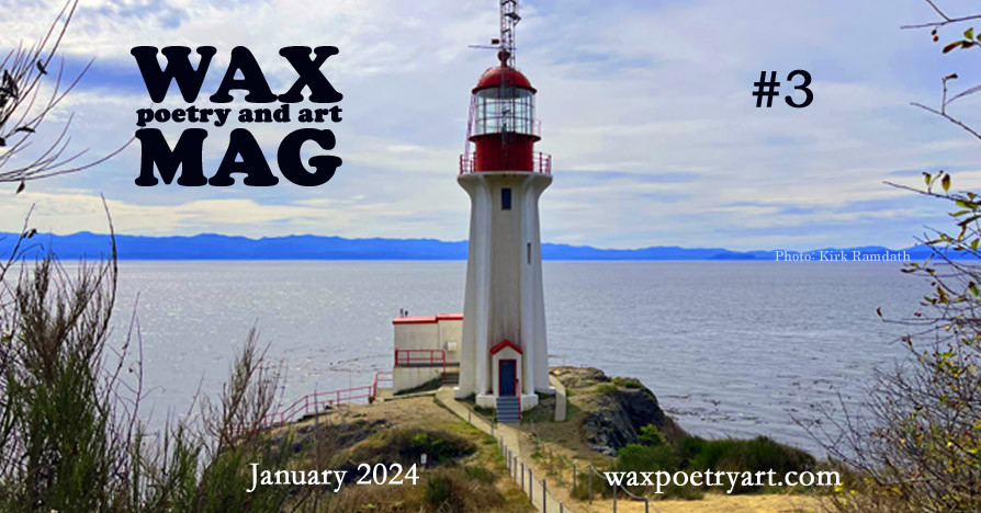 Title image shows the Sheringham Lighthouse on Vancouver Island. The lighthouse tower is painted white.
	The lantern section at the top is painted red.
	The lighthouse sits atop a rocky outcrop overlooking calm water.
	In the distance, a blue mountain range forms a horizon line over the water.