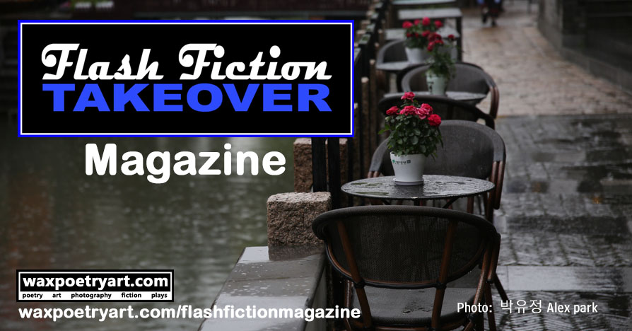 Cover image shows a rained out outdoor cafe.