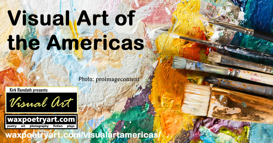 Cover photo shows a closeup of artist paint brushes on a multi-coloured, painted surface.