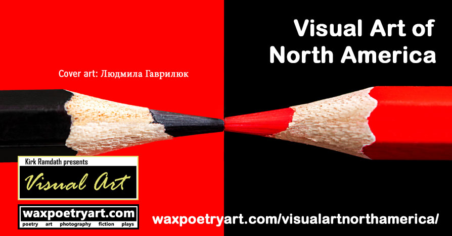Cover image shows a 50/50 split image with a black pencil crayon with a red background pointing to point with a red pencil crayon with a black background.