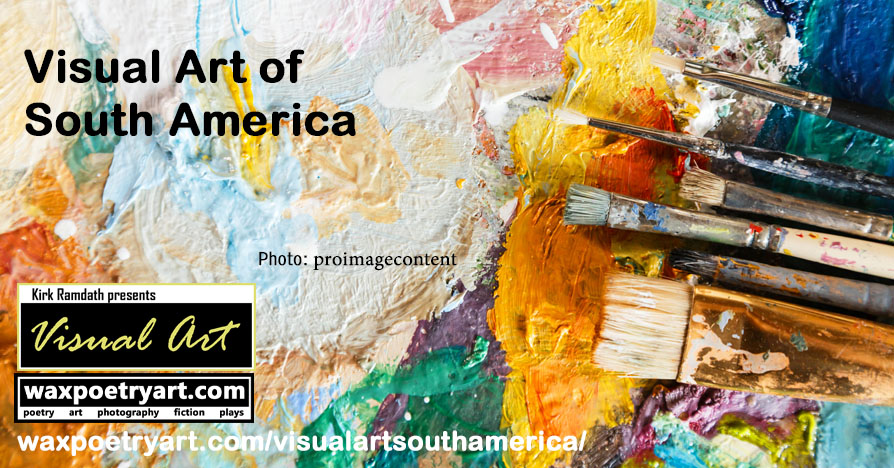 Cover photo shows a closeup of artist paint brushes on a multi-coloured, painted surface.